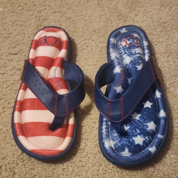 OP Shoes - Womens Small Patriotic Sandals - Red, White, and Blue
